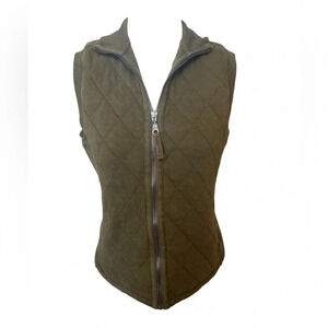 Two dog island army green zip up outdoors casual vest